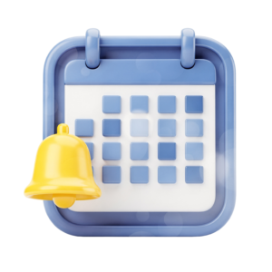3D Calendar and Notification Bell Icons
