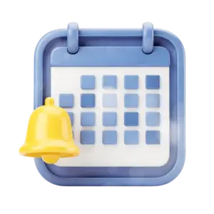 3D Calendar and Notification Bell Icons
