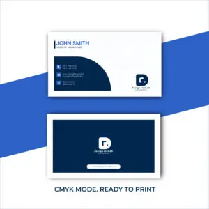Modern Blue Business Card Design Template – Editable EPS & JPG, CMYK Ready to Print