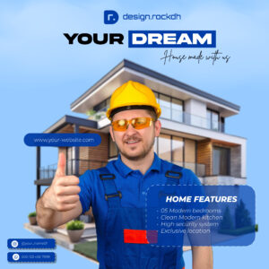 Modern Real Estate Social Media Post Template - Vector Format