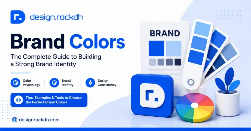 Brand Colors guide showing modern brand identity and color palette examples