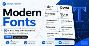 Modern Fonts Guide featuring the best free and premium fonts for logo design, branding, websites, and UI UX projects in 2026.