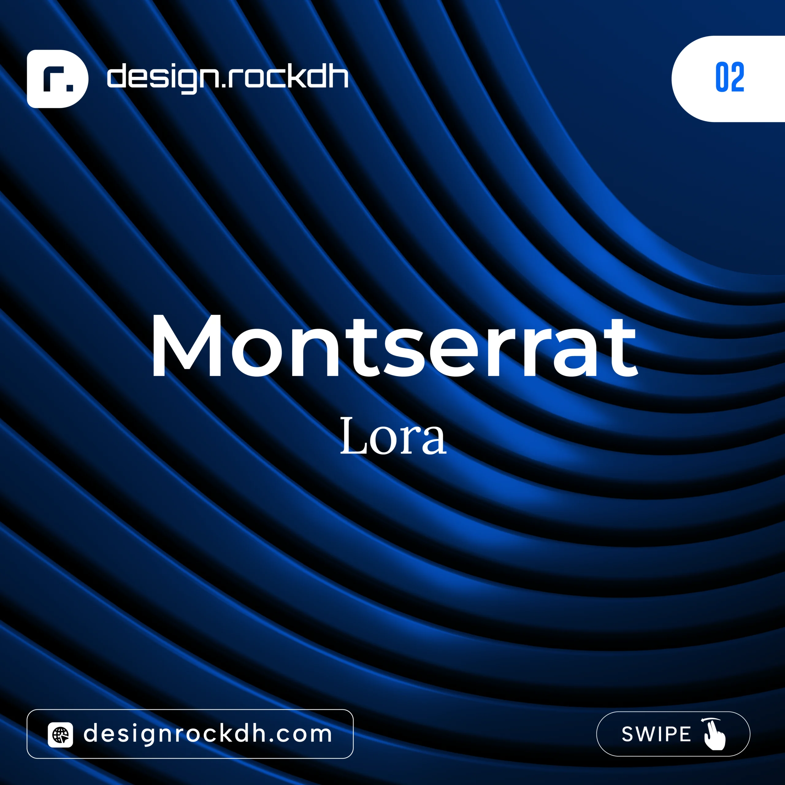 Montserrat heading paired with Lora serif font for clean and professional typography.