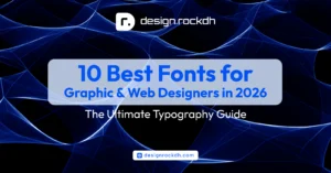 10 Best Fonts for Graphic Designers and Web Designers in 2026 featuring Inter, Roboto, Montserrat, Playfair Display, Poppins, Merriweather, Lora, Space Grotesk, Oswald, and Syne.