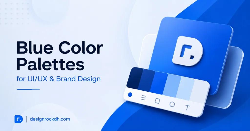 Blue color palettes for UI/UX and brand design