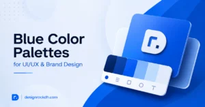 Blue color palettes for UI/UX and brand design